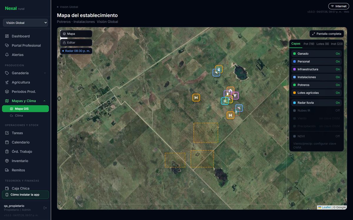Nexal Rural — mapas y clima